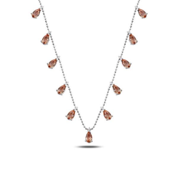 Dangle drop lab created zultanite necklace in sterling silver - Zehrai