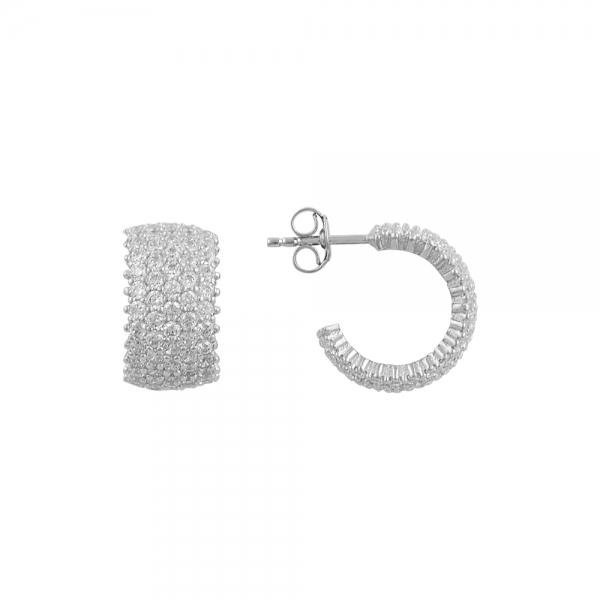 Eternity hoop earrings in sterling silver - Zehrai