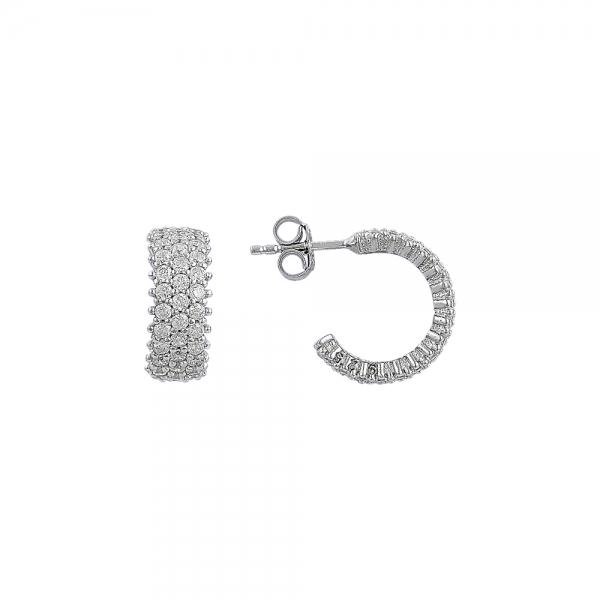 Eternity hoop earrings in sterling silver - Zehrai