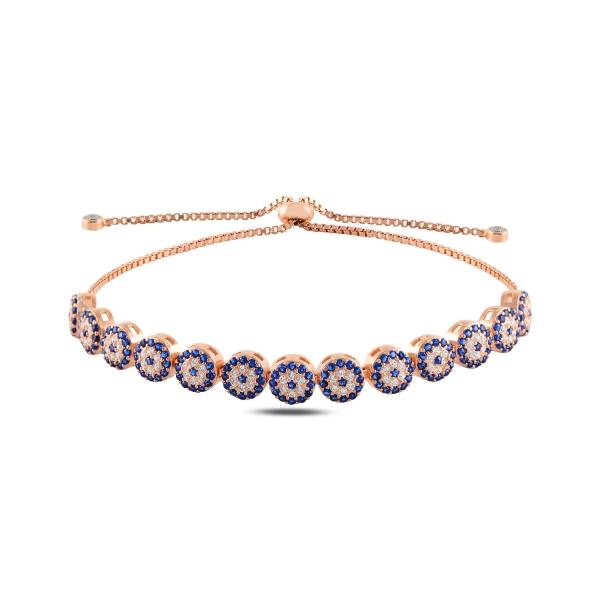 Evil Eye Adjustable Tennis Bracelet In Sterling Silver - Zehrai