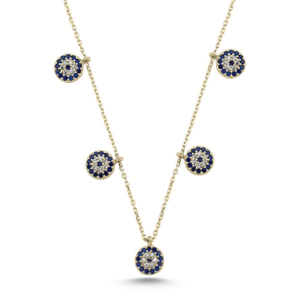 Evil Eye Choker Necklace With CZ In Sterling Silver - Zehrai
