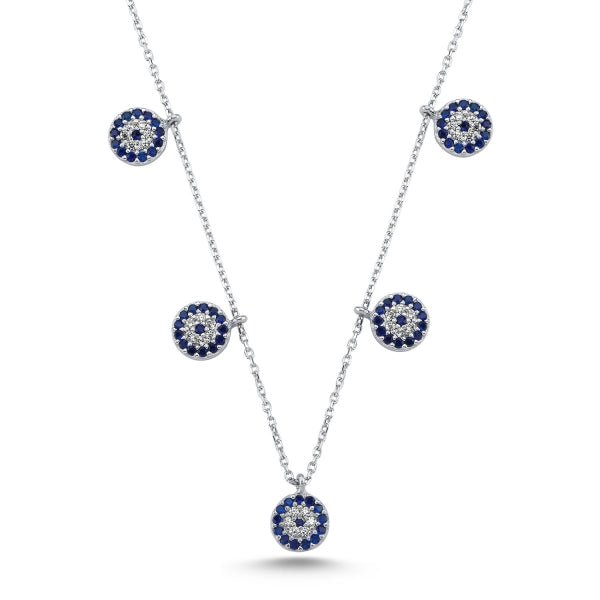 Evil Eye Choker Necklace With CZ In Sterling Silver - Zehrai
