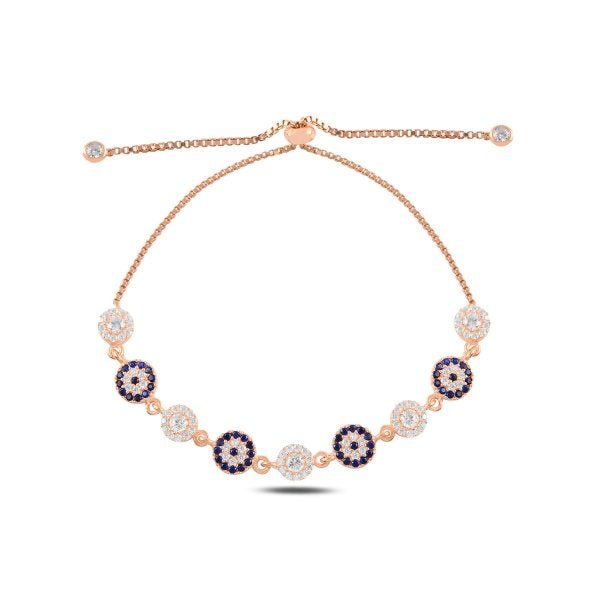 Evil Eye & CZ Adjustable Sliding Bracelet In Sterling Silver - Zehrai