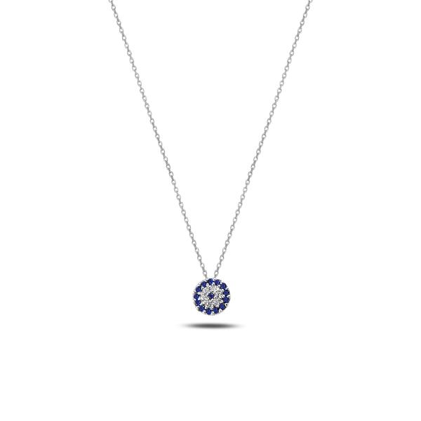 Dainty Evil Eye Necklace In Sterling Silver