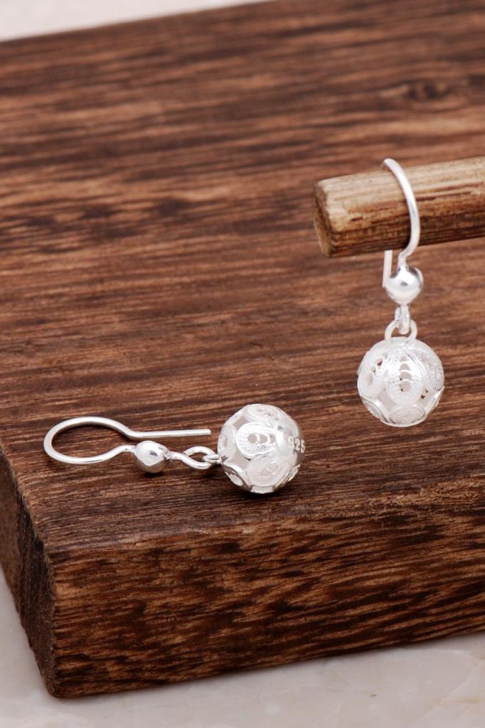 Filigree Ball Earrings In Sterling Silver - Zehrai