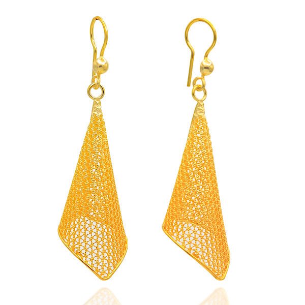 Filigree drop earrings in sterling silver - Zehrai