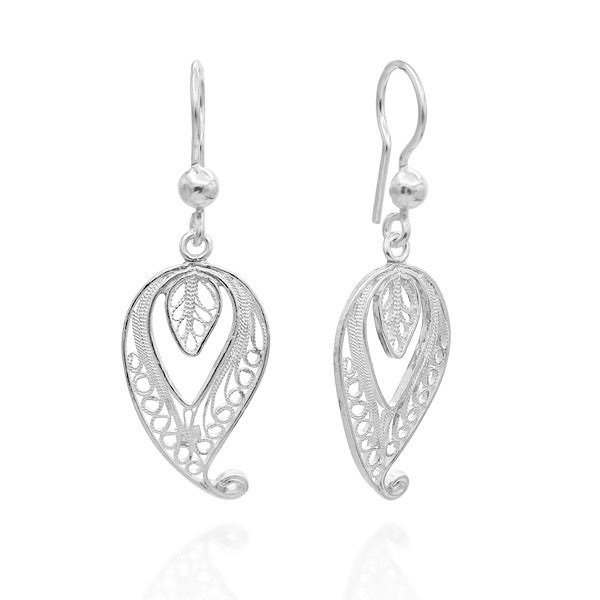 Filigree earrings in sterling silver - Zehrai
