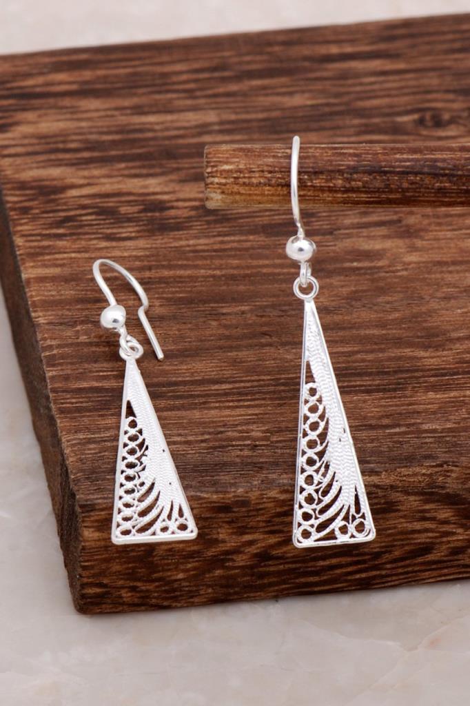 Filigree Earrings in Sterling Silver - Zehrai