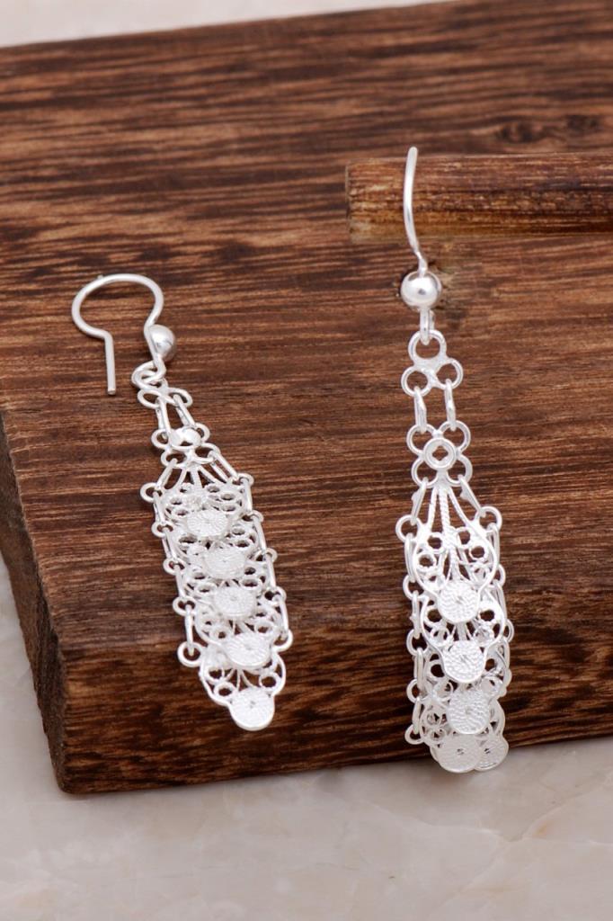 Filigree Earrings in Sterling Silver - Zehrai