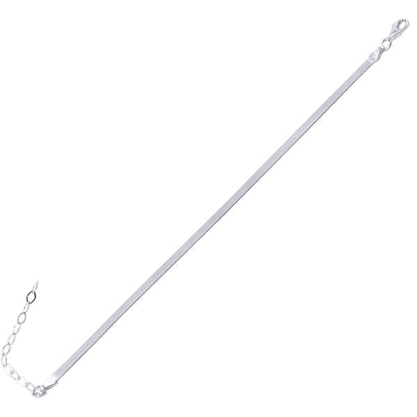 Flat Chain Bracelet In Sterling Silver - Zehrai