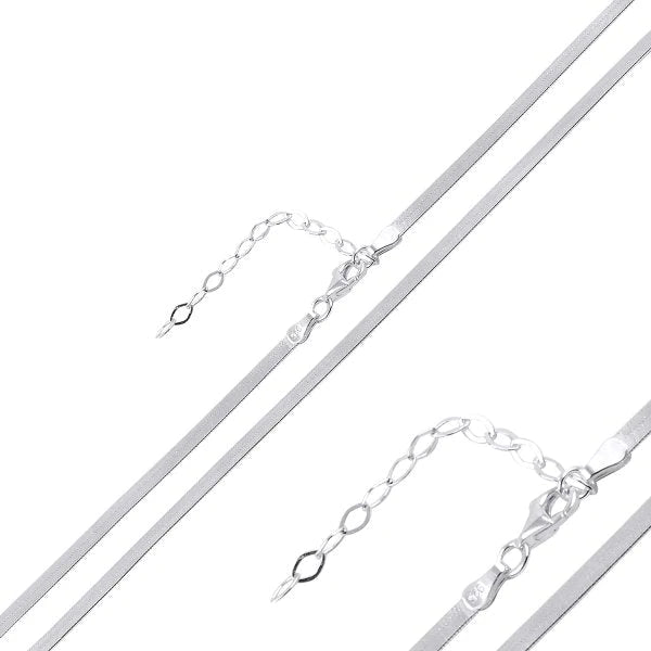 Flat Chain Choker Necklace In Sterling Silver – Zehrai Flat Chain Choker Necklace In Sterling Silver – Zehrai