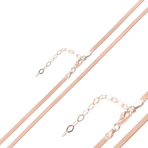 Flat Chain Choker Necklace In Sterling Silver - Zehrai