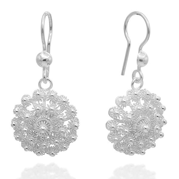 Top Hand Made Filigree Earrings in Sterling Silver