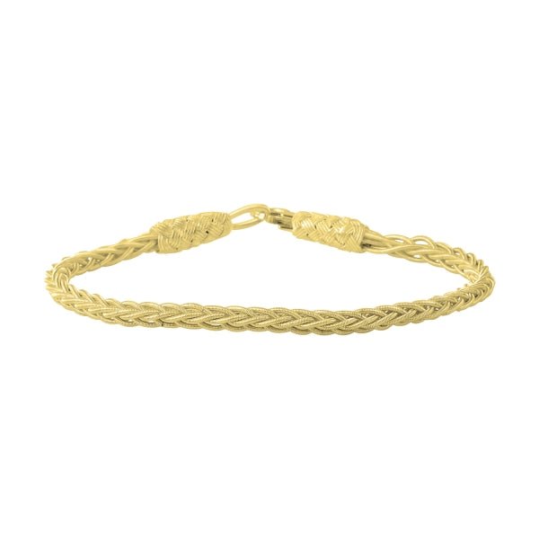 Gold Plated Handwoven Kazaz Bracelet in Pure Silver - Zehrai