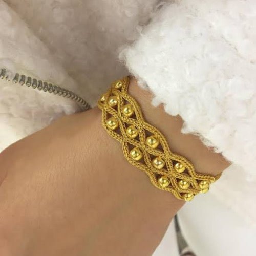 Gold Plated Kazaz Bracelet in 1000K Pure Silver