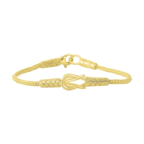 Gold Plated Kazaz Reef Knot Bracelet In 1000K Pure Silver - Zehrai