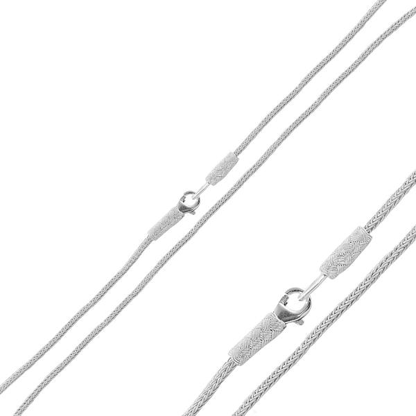 Handwoven Kazaz Wheat Chain Necklace In Pure Silver - Zehrai