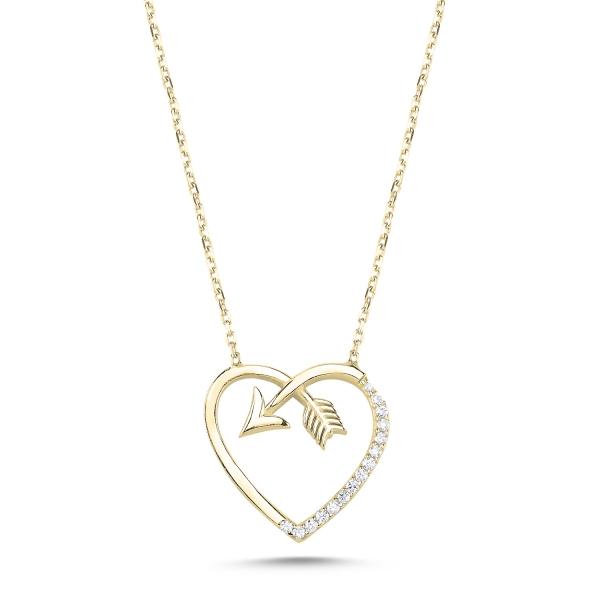 Heart And Arrow Necklace In Sterling Silver - Zehrai