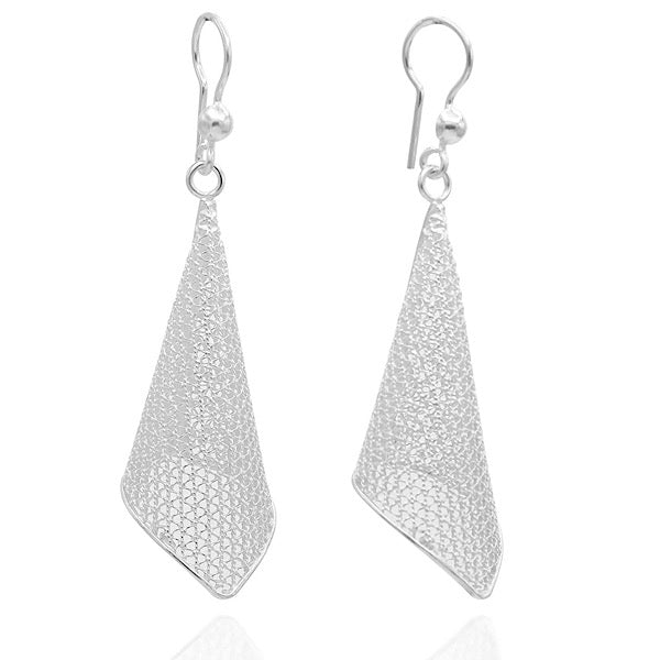Filigree drop earrings in sterling silver