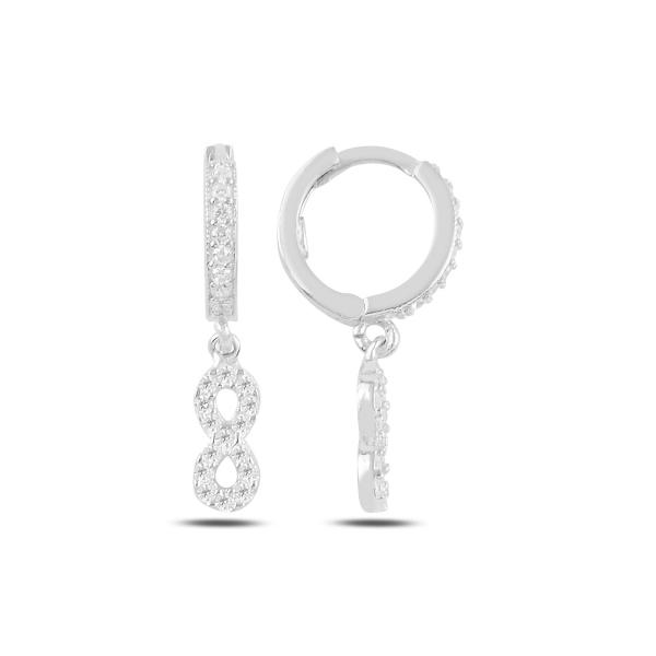Infinity design huggie hoop earrings in sterling silver - Zehrai