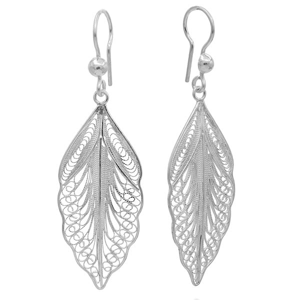 Leaf design filigree earrings - Zehrai
