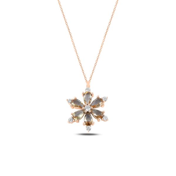 Lotus flower lab created zultanite necklace in sterling silver - Zehrai