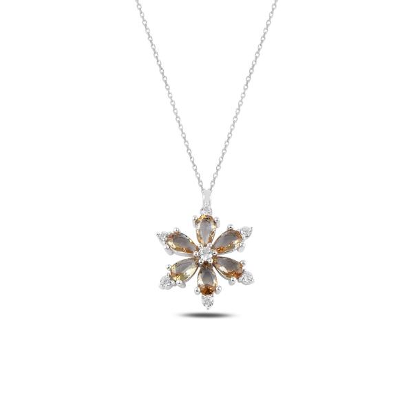 Lotus flower lab created Sultanite necklace in sterling silver