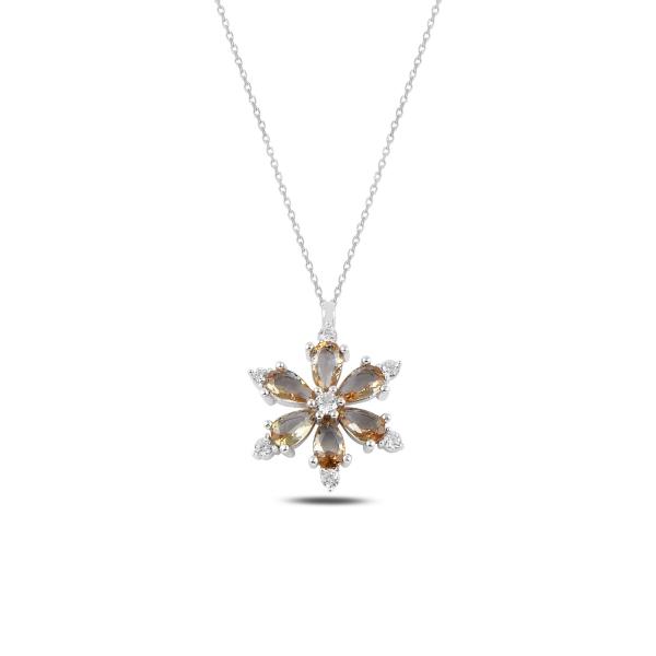 Lotus flower lab created zultanite necklace in sterling silver - Zehrai