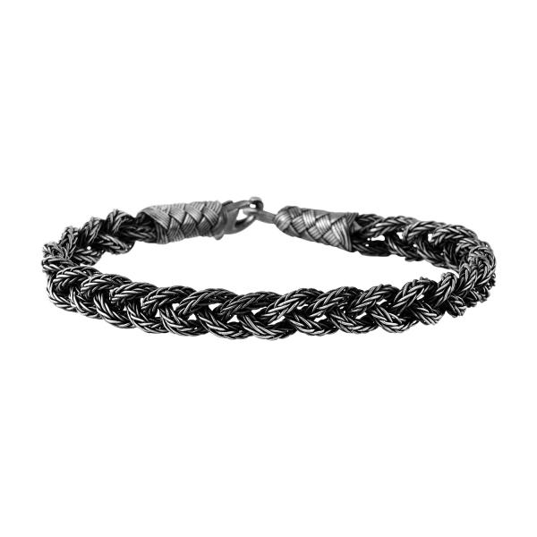 Oxidised kazaz bracelet for men In Pure Silver