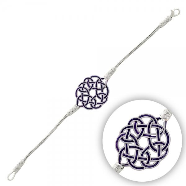 Purple kazaz Turkish love knot bracelet in pure silver - Zehrai