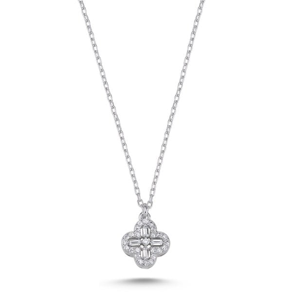 Quatrefoil Four Leaf Clover Necklace In Sterling Silver