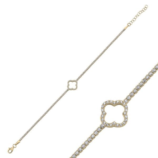 Quatrefoil Tennis Bracelet In Sterling Silver