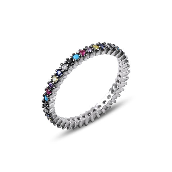 Rainbow single line eternity ring - Zehrai