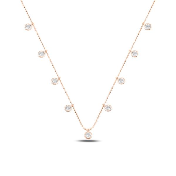 Round cut dangle choker necklace in sterling silver - Zehrai
