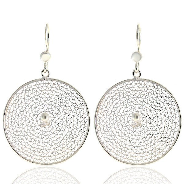 Round filigree earrings in sterling silver - Zehrai