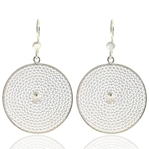 Round filigree earrings in sterling silver - Zehrai