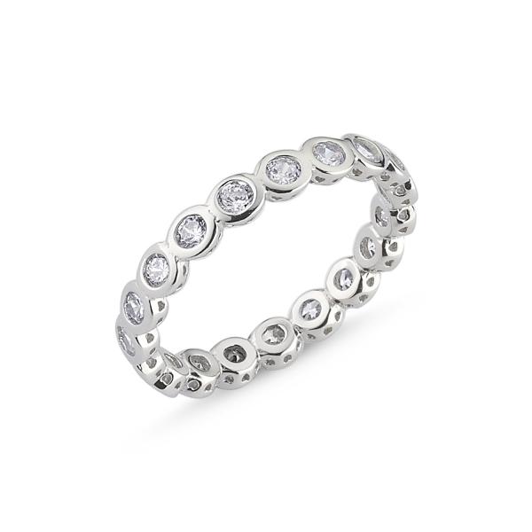 Sterling Silver Single Line Eternity Ring