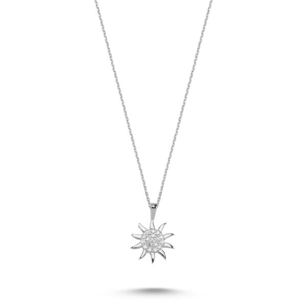 Sun Necklace In Sterling Silver - Zehrai