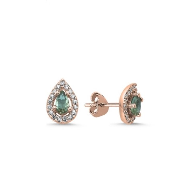 Teardrop Lab Created Sultanite Necklace And Earrings Set - Zehrai