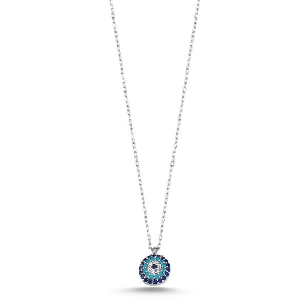 Turquoise Evil Eye Necklace In Sterling Silver - Zehrai